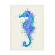 TRADEMARK FINE ART Fab Funky 'Seahorse Rainbow Splash Blue' Canvas Art, 18x24 WAG15839-C1824GG